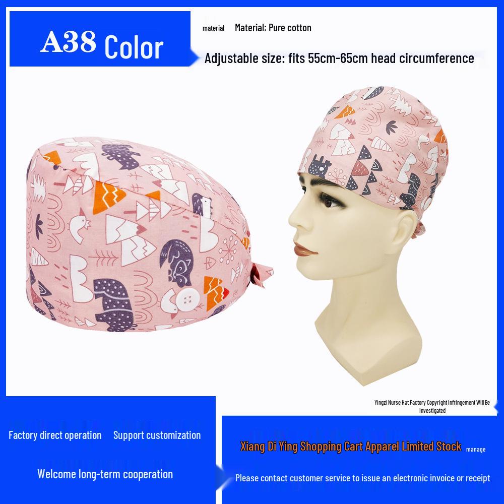 Pure Cotton Printed Surgical Cap for Nurses and Doctors