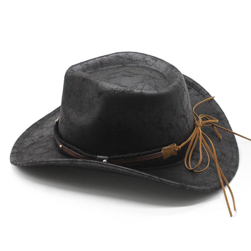 Suede Western Cowboy Hat With Characteristic Texture British Retro European And American Outdoor Cycling Sunshade Jazz Top Hat