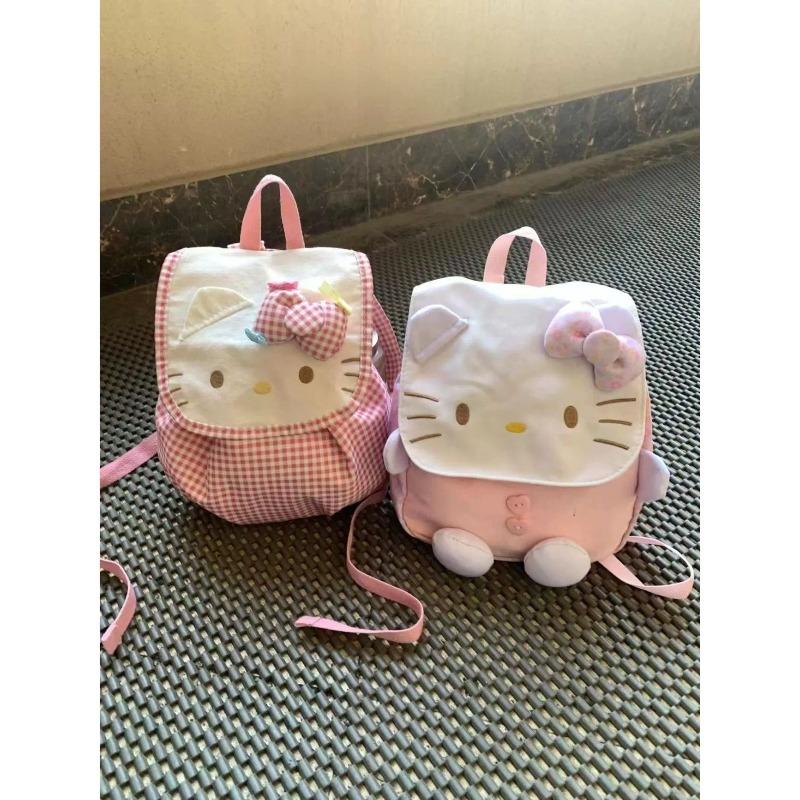 Sweet and Cute Girl Heart Schoolbag Female Sweet Pink Plaid Primary School Junior High School College Student Large Capacity Cute Shoulders
