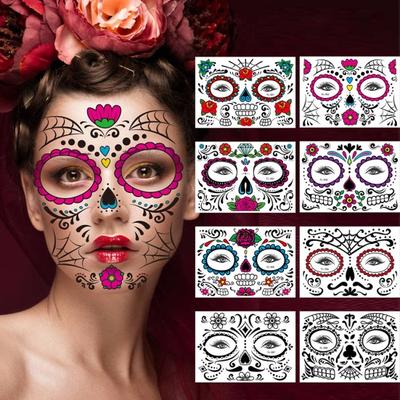 Yousheng 1/2/4 Set Adesivi Tatuaggio Bocca Grande Set di Adesivi Facciali Realistici di Orrore di Halloween Tatuaggi Temporanei Impermeabili a Lunga Durata per Trucco Spaventoso