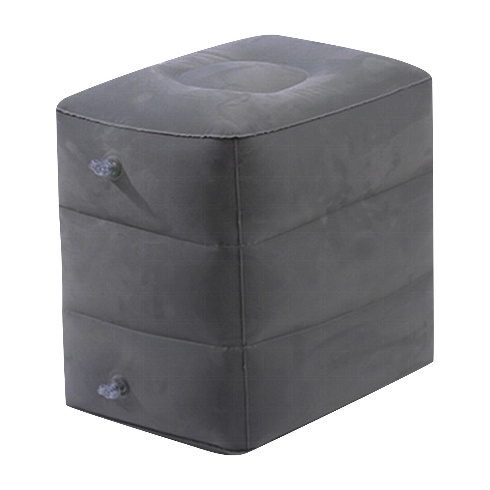Inflatable Footrest Stool Portable Air Cushion Footrest Adjustable Height Inflatable Ottoman for Home Office Travel Use One Size