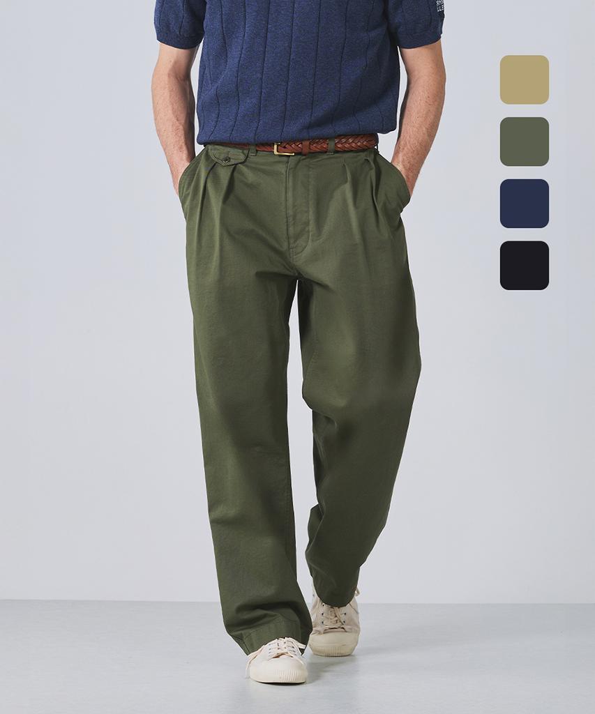Geonjiulleunseu Cotton Double-Pleat Chino Pants Collection