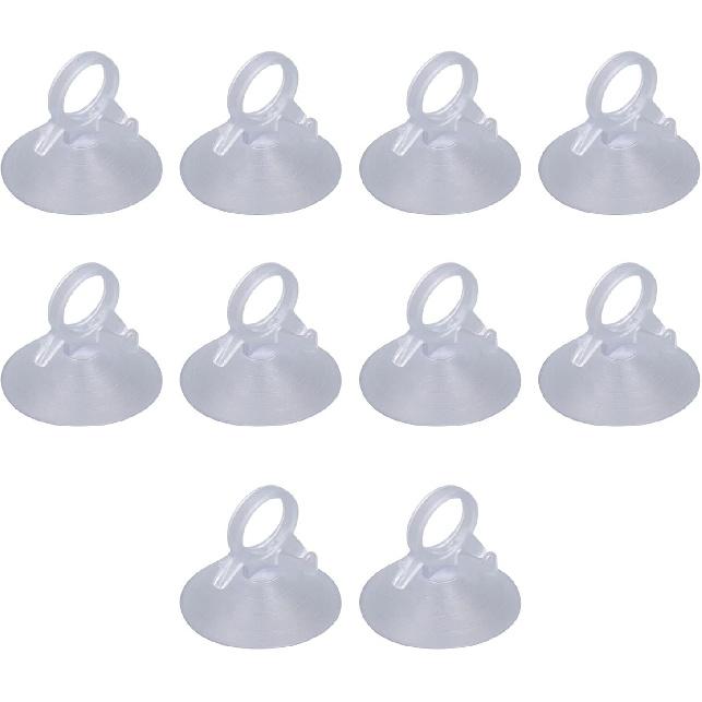 Sanpyl 10pcs PVC Mini Finger Buckle Sucker, Transparent Heavy Duty Suction Cup with Pull Ring Buckle, Portable Glass Puller for Solar Panel, Car, and