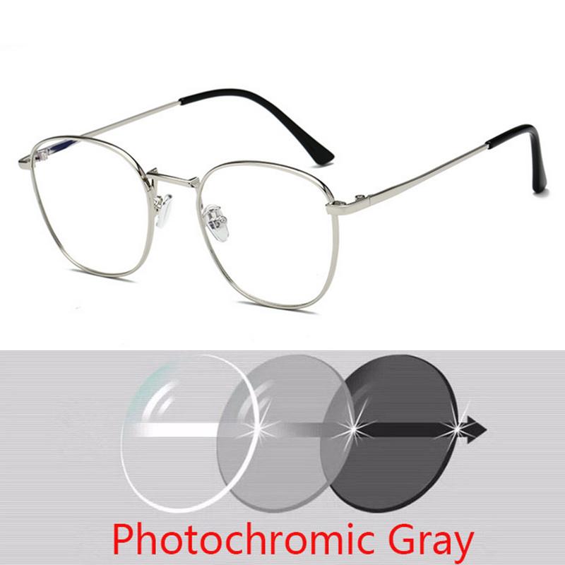 -1 -1.5 -2 -2.5 -3 -3.5 To -6.0 anti Blue Light Myopia Glasses Women Men Retro Metal Big Frame Square Students Myopia Glasses