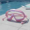 Kids Swim Goggles with Earplugs Anti-Fog Children's Large Frame Swimming Glasses