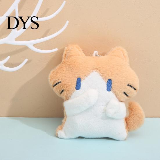 Cute Plush Cat Toy Cartoon Pendant, Stuffed Kitten Bag Backpacks Charm, Animal Pendant Keychain Car Rearview Mirror Decorative Accessory Compact