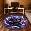 1pc Rose Flower Round Chair Mat Area Rug - Non-Slip, Floor Mat for Office, Bedroom, and Indoor Decor -1002168