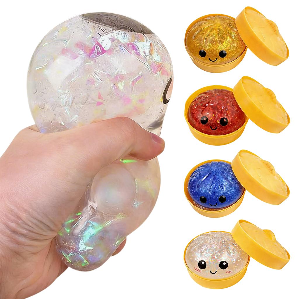 Glitter Dumpling Glitter Dumpling Squishy Box Dumplings Squishy Anxiety Relief Fidget Soft Squeeze Decompression Dough Ball Gift