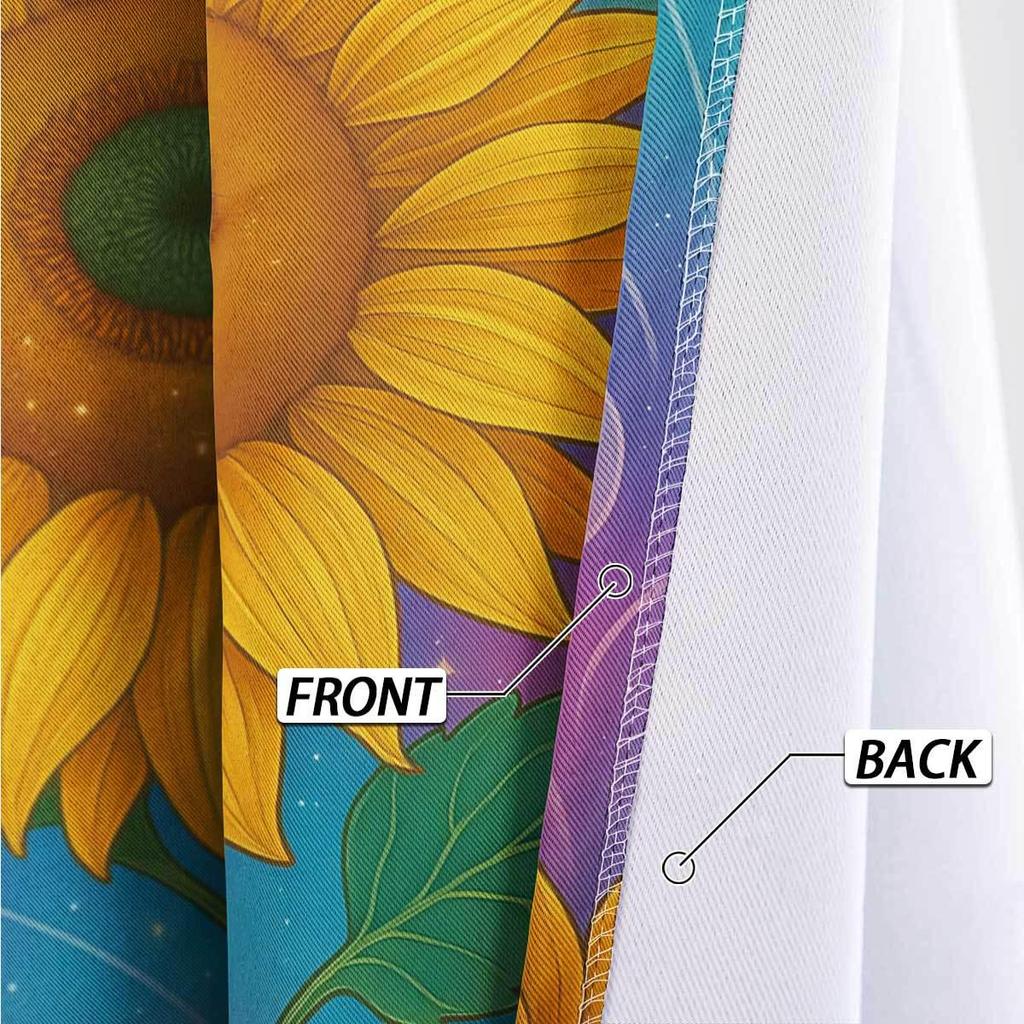 Individuelle Sonnenblumen Verdunkelungsvorhänge - Hochpräziser Digitaldruck, Verdicktes Polyester, Sonnenschutz