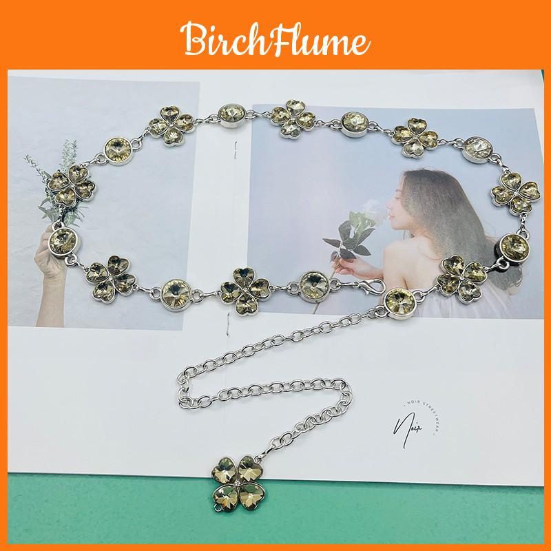 Metal Crystal Waist Chain With Water Diamond Embellishments For Elegant Women