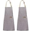 Delantal de Cocina Rayado Halter Unisex para Hogar y Personal de Comedor