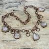 Rose Quartz Rough Necklace Electroformed Copper Necklace Adjustable Chain Necklace Amazing Gemstone Jewelry Gifts for Her Handmade Jewelry