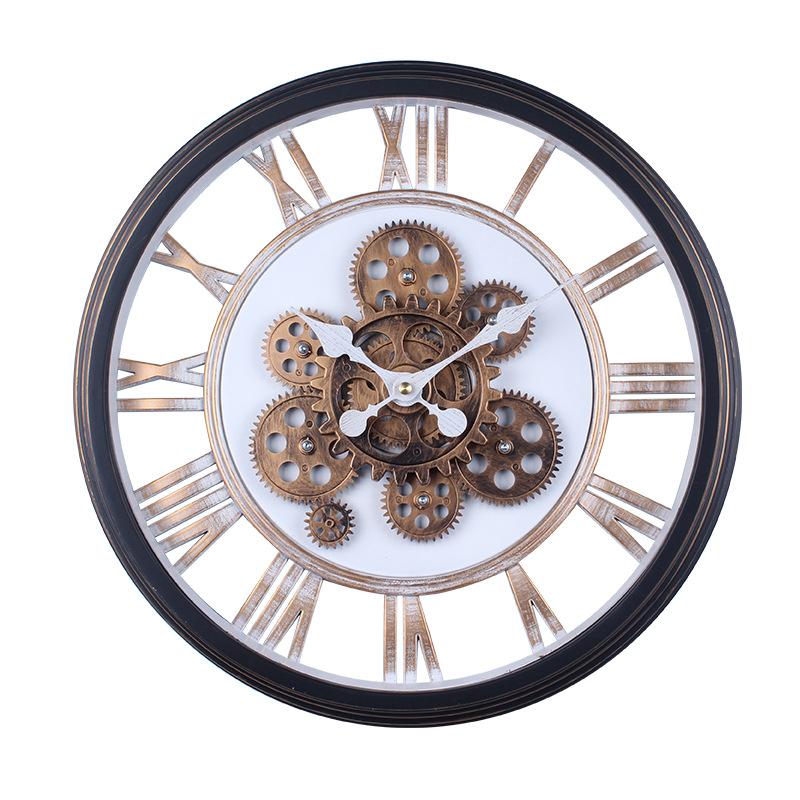 

Настенные часы с шестеренками Часы в индустриальном стиле Трехмерное искусство Новые часы необычной формы Инкрустированные трехмерные бесшумные динамические часы 45CM retro gear wall clock 3