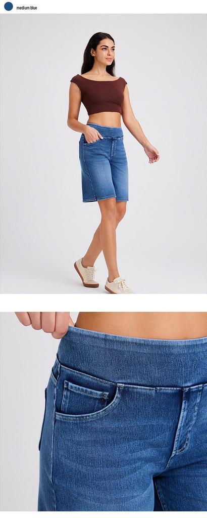 Cross-Border Cat Ear Denim High Waist Slimming Shorts with Multi-Pockets - Women's Casual Fitness Style