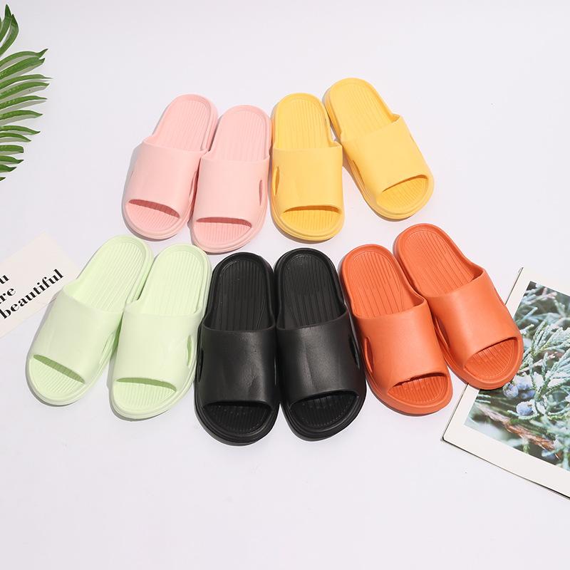 

New home slippers, summer non-slip stepping on shit feeling home bathroom slippers couple cool slippers 40—41 помаранчевий