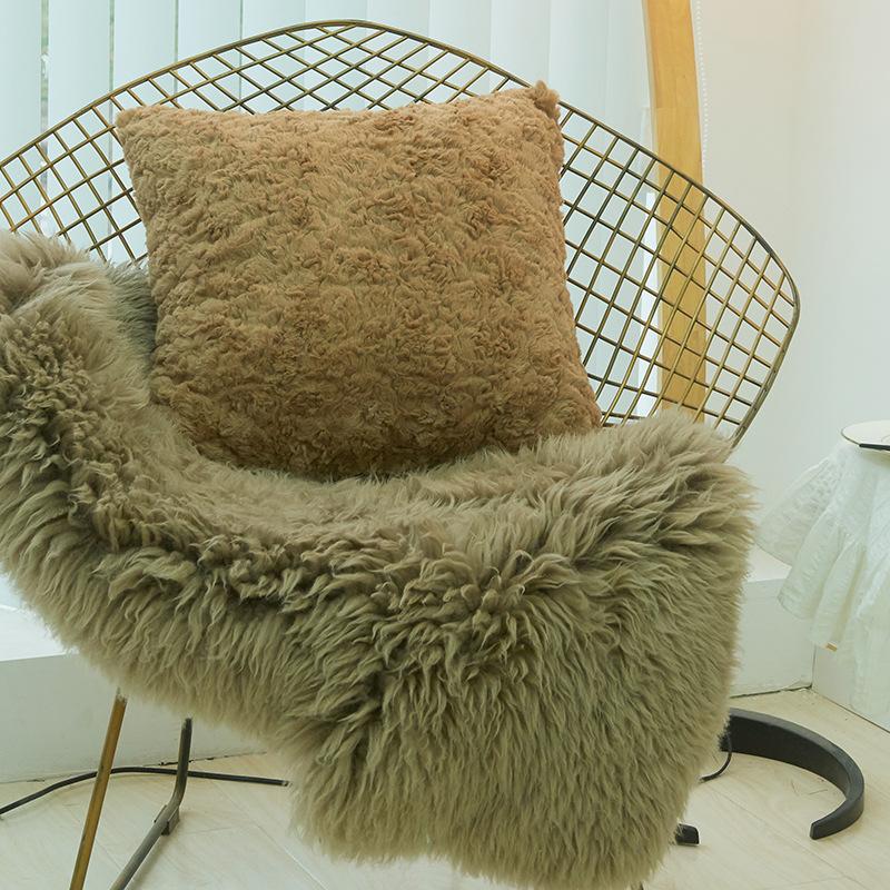 Thick Plush Brushed Sleeping Pillowcase, Living Room Back Pillowcase, Simple Core-free Pillowcase