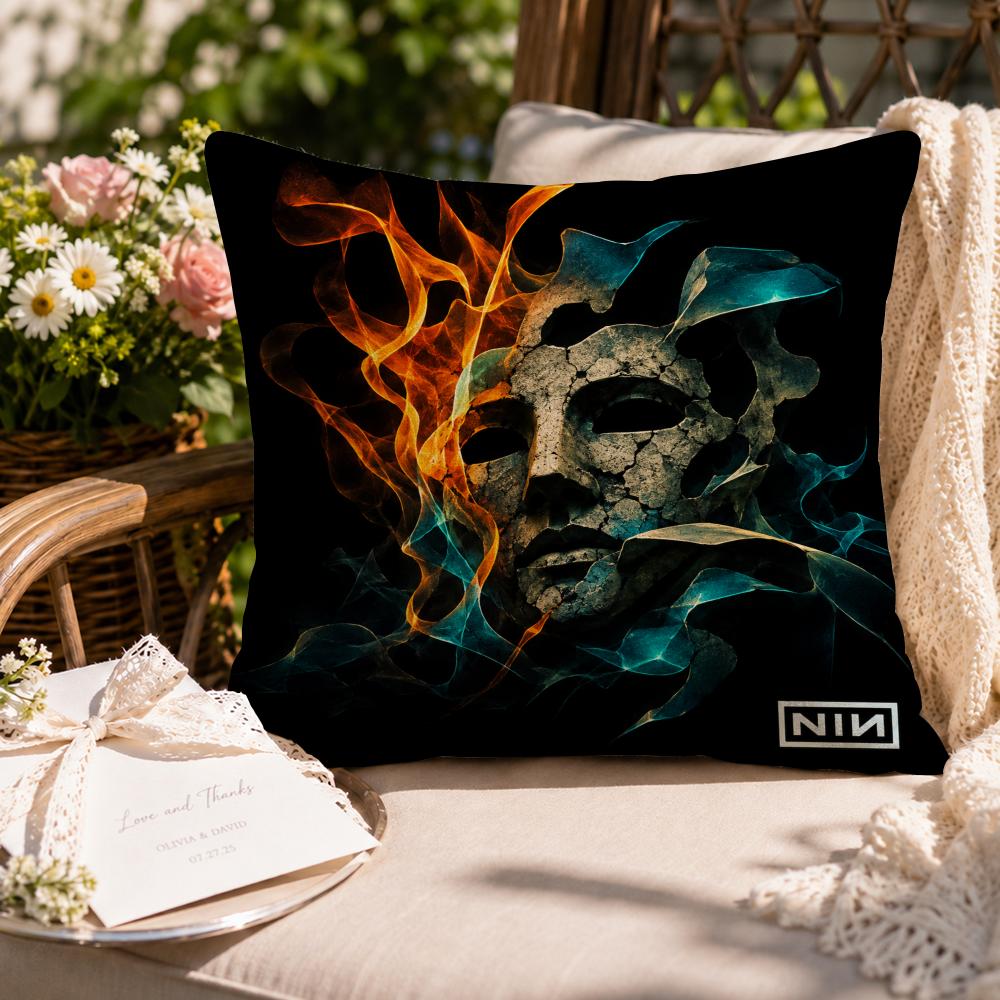 Band Rock Nnine Inch Nails Cushion Cover Soft Short Cover Washable Sofa Bed Dorm Garden Home Office Chair Decor