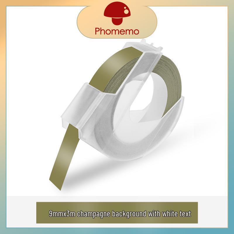 Phomemo 9mm x 3m Nastro Etichette Colorato Goffrato Impermeabile Resistente all'Olio e ai Graffi Pressa