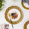 Vergoldete Keramik-Dessertteller mit Goldrand, Steakteller, Pastateller, Essteller, Obstsalatschale, Sushiteller, Sting Disc