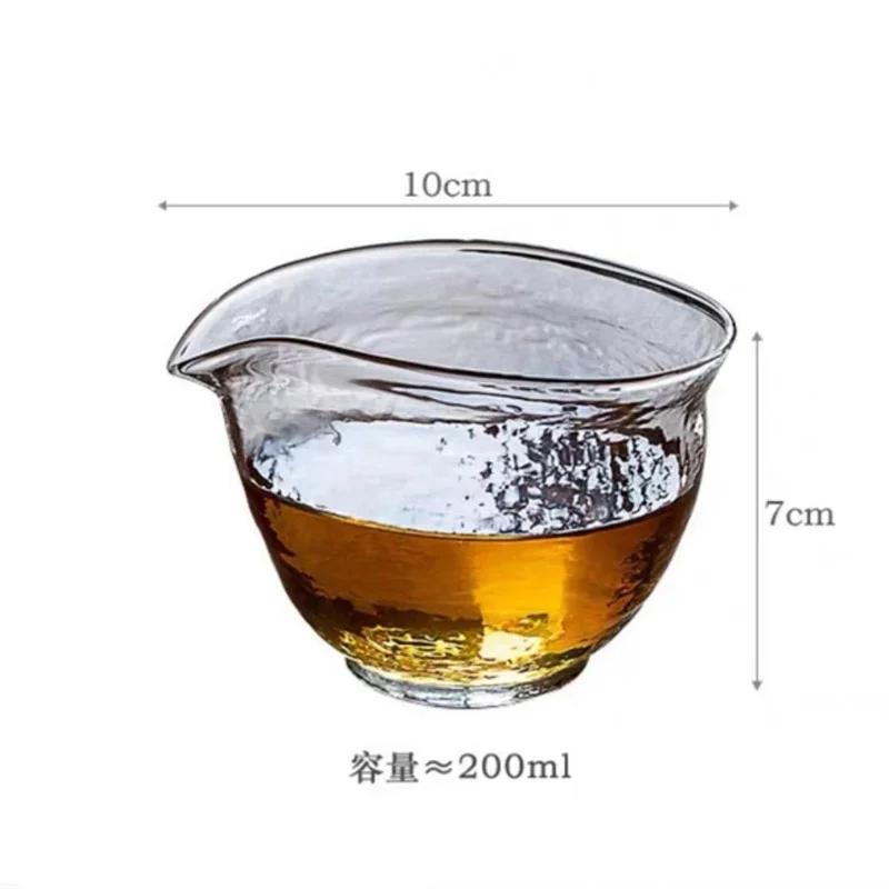 

200ml Hammer pattern Shell shape Glass Tea Dispenser Fair Mug Chahai Glass Tea Cup Kung Fu Tea Set Accessoris 200ml чистый