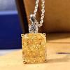 Huitan Fashion Women Pendant Necklace Inlaid Bright Yellow CZ Elegant Party Accessories for Lady Wedding Daily Versatile JewelryGood Product