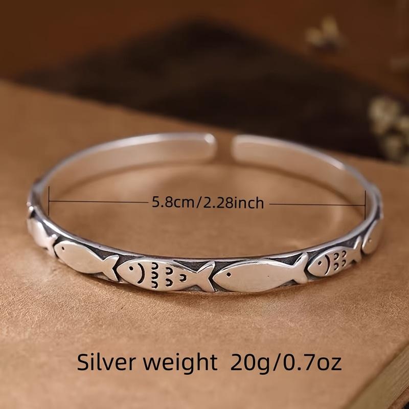 925er Sterling Silber Fisch-förmiges Armband, Vintage und eleganter Stil, ein passender Schmuck für den Valentinstag und alle Jahreszeiten