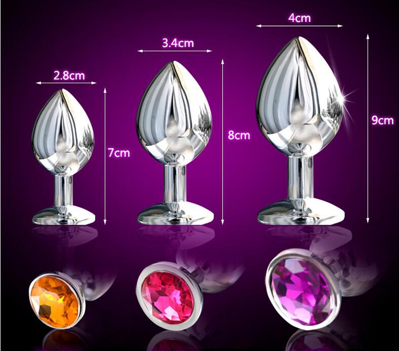 Couple Anal Plug Sex Toys Intimate Metal Stainless Steel Anal Plug With Crystal Jewelry Dildo Vibrator Smooth Touch Anal Plug