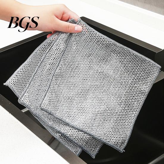 Oil-resistant Dishcloth 2Pcs Cleaning Cloth Labor-saving Wire Dishcloths Fine Hole For Pots Design Stove Pot Rag for Home Kitchen Quick-drying