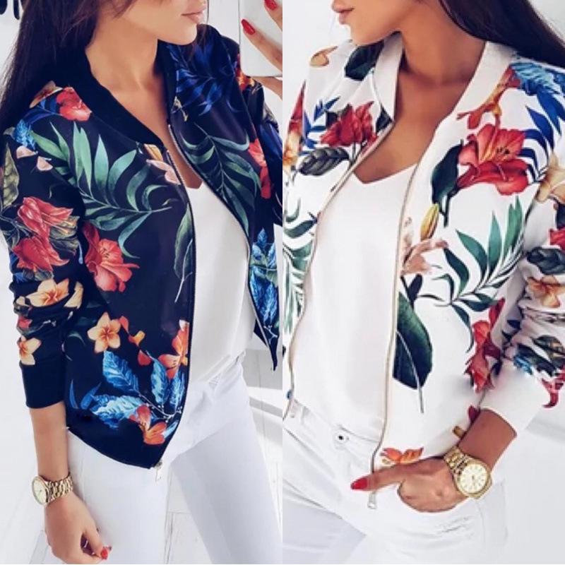 New Women's Floral Print Autumn Jacket Shirt - European & American Style