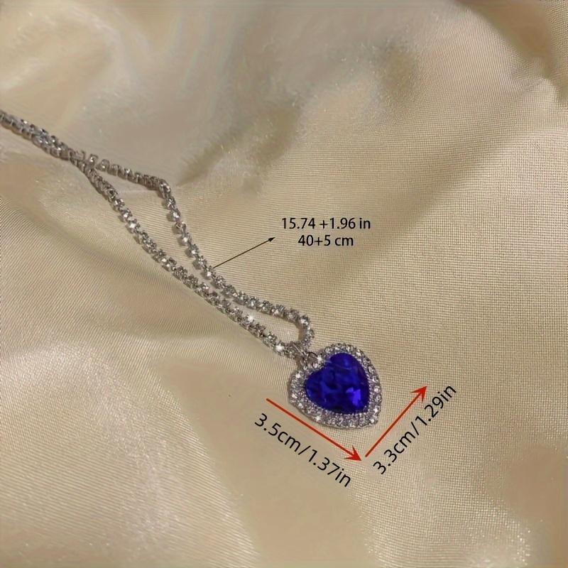 Elegant heart shaped synthetic zirconia pendant necklace sparkling jewelry accessories for parties banquets suitable giftGood product