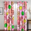 Pink Sweet Candy Ice-cream Girl Princess Window Panel Drapes In Children Bedroom Space Living Room Hall Treatments Kitchen Decor Drapes Blinds