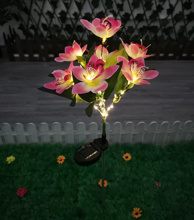 Popular Solar Orchid Lawn Light: LED Decorative Festival Garden Lamp for Patio, Courtyard, Park