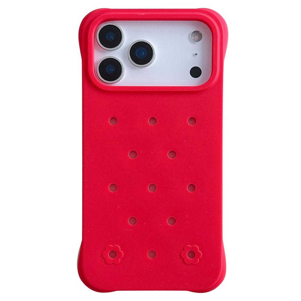 For iPhone 17 Pro Case with Multi Holes Four Corners Shockproof Silicone + PC Phone Back Cover