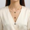 Gradient Cubic Zirconia Mini Butterfly Pendant on Gold Chain Luxury Necklace