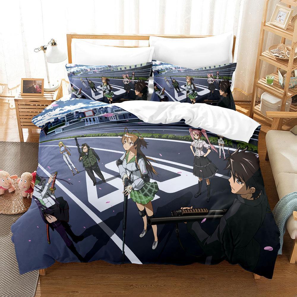 Anime Sexy Girl Highschool of the Dead Bedding Set Single Twin Full Queen King Size Bed Set Adult Kid Bedroom Duvet cover Sets