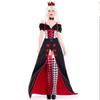 Red Heart Queen Alice In Wonderland Cosplay Costume For Women Halloween Dress Party Outfit Cosplay Apparel Elegant Design Unique Style