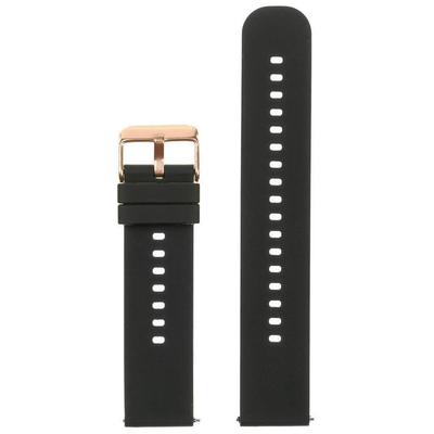 Rubber Watch Strap U27 - Black/Rosegold - 18Mm