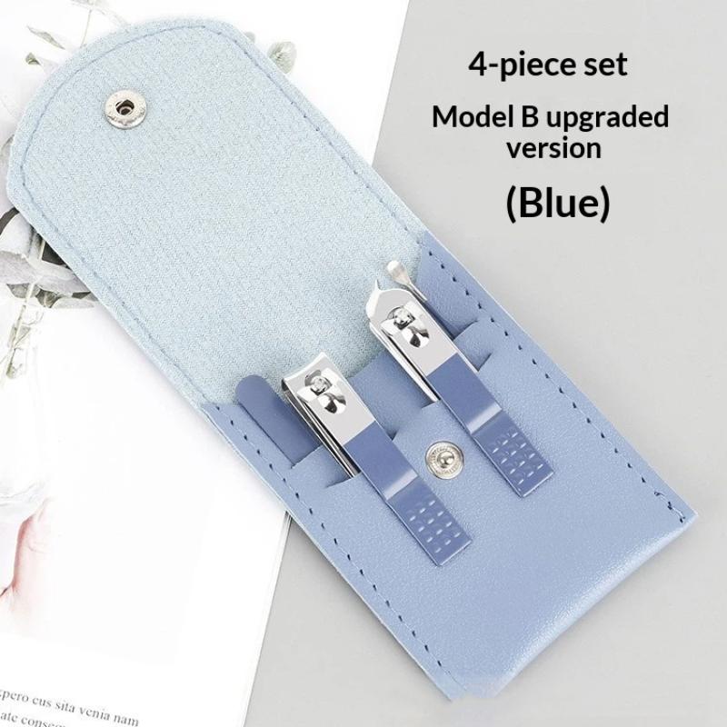 4Pcs German Precision Nail Clipper Kit Sharp Durable Blades with PU Carry Case Ideal for Travel Home Manicure Needs