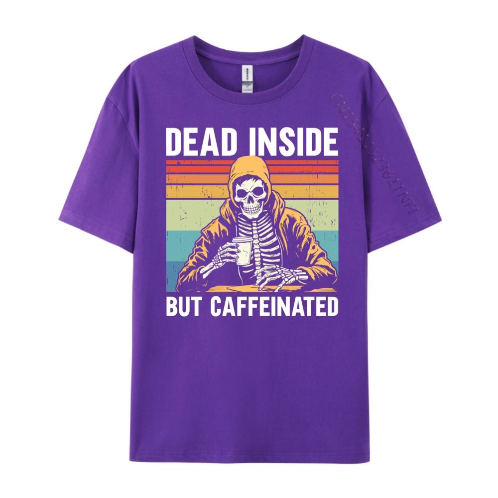 Dead Inside But Caffeinated Graphic Tees Men TShirt Funny Oversized T Shirt Male Tshirts Men