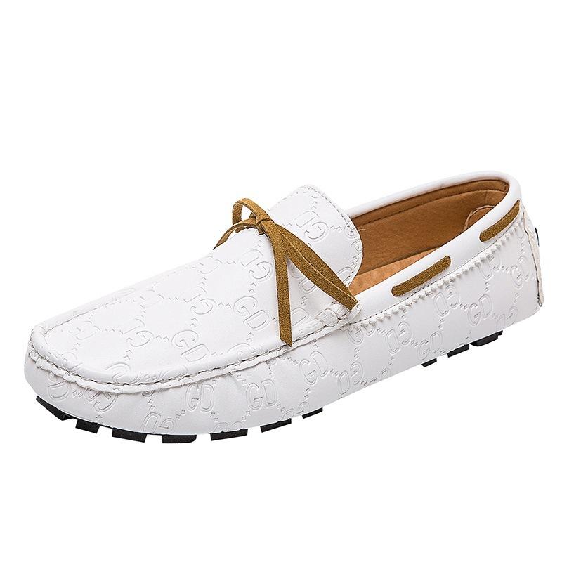 

Combination large size one-pedal Doudou shoes personalized straps size 48 camouflage trend social guy leather shoes man 48