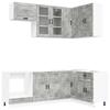 Kitchen Unit PORTO 8 Pcs Concrete Grey Engineered Wood
