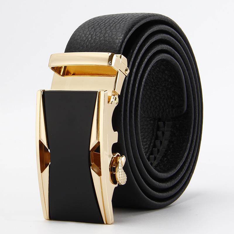 Men's Head Layer Leather Belt High End Automatic Buckle Belt Business Versatile Cowhide Belt