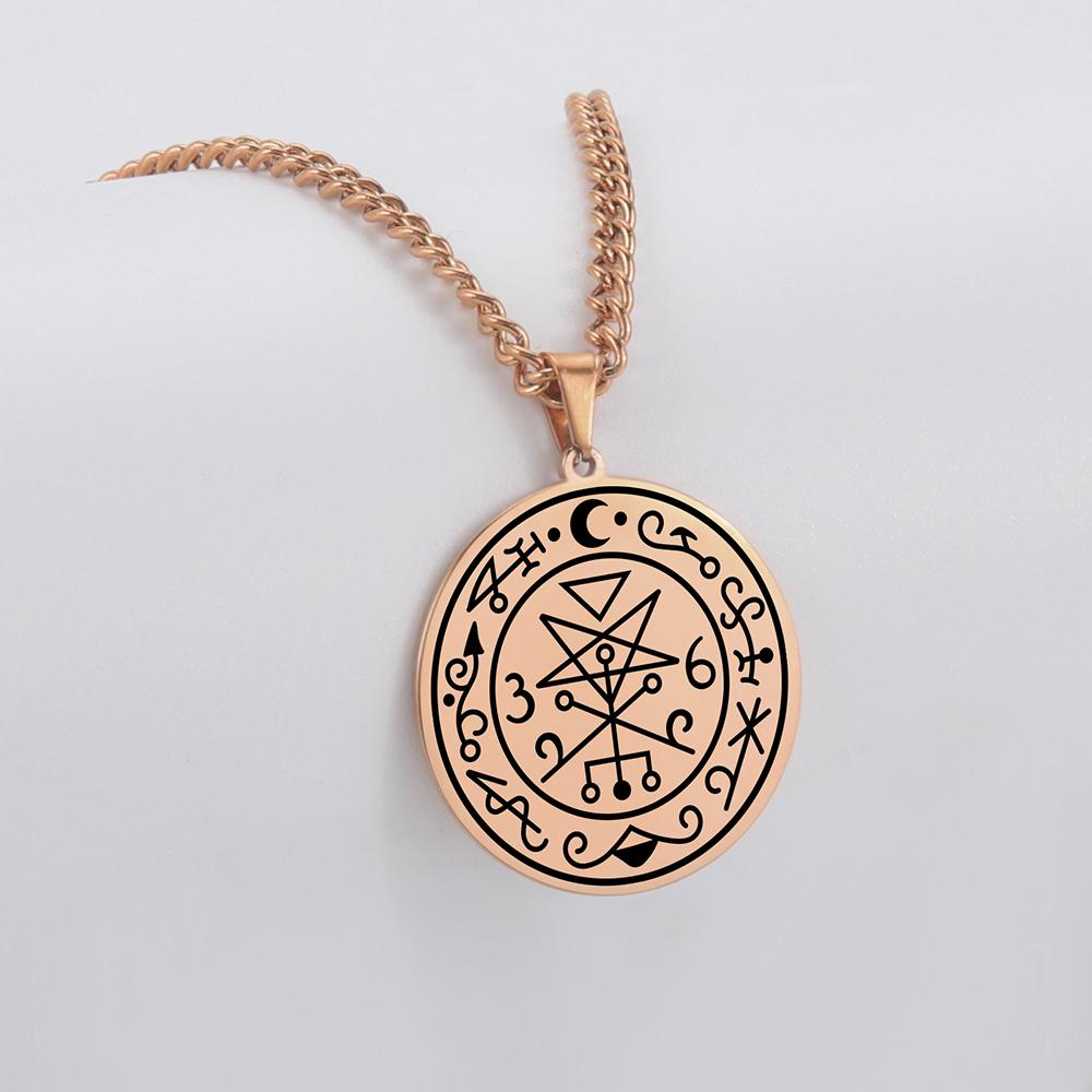 Dawapara Sigil of Lilith Necklace Seal Supernatural Amulet Stainless Steel Gothic Pagan Jewelry Religious Gift