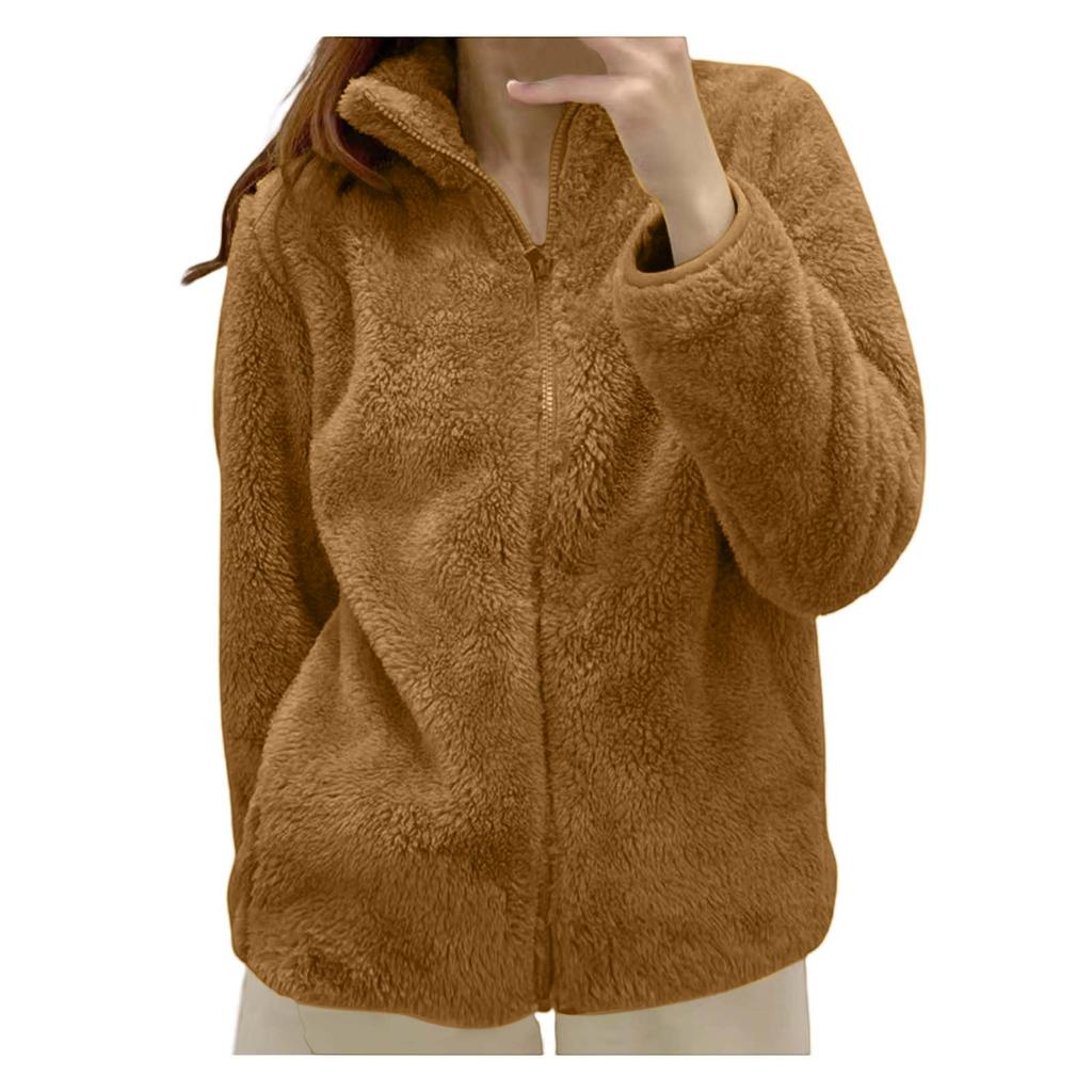 Womens Fleece Zip Up Jacket Light Fall Jackets Winter Plus Size Jackets