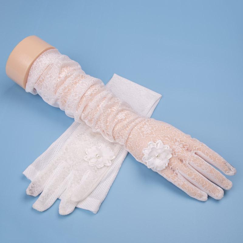 Women's UV Protection Summer Gloves: Thin Ice Silk, Lace, Elastic, Non-Slip, Touchscreen for Driving, Cycling, Electric Scooter