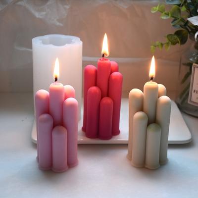 7 unregelmäßige zylindrische Silikonformen, DIY-Duftkerzenformen, Herstellung von Möbeldekorations-Silikonformen