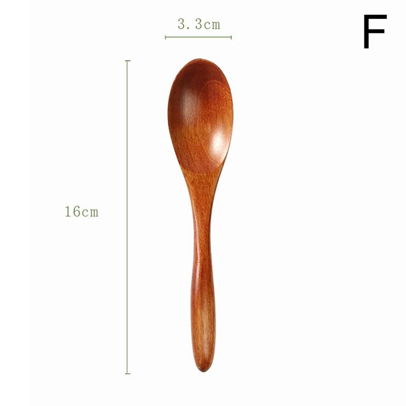 1PC High-Quality Kitchen Home Tableware Natural Wood Soup Spoon Practical Teaspoons Creative Solid