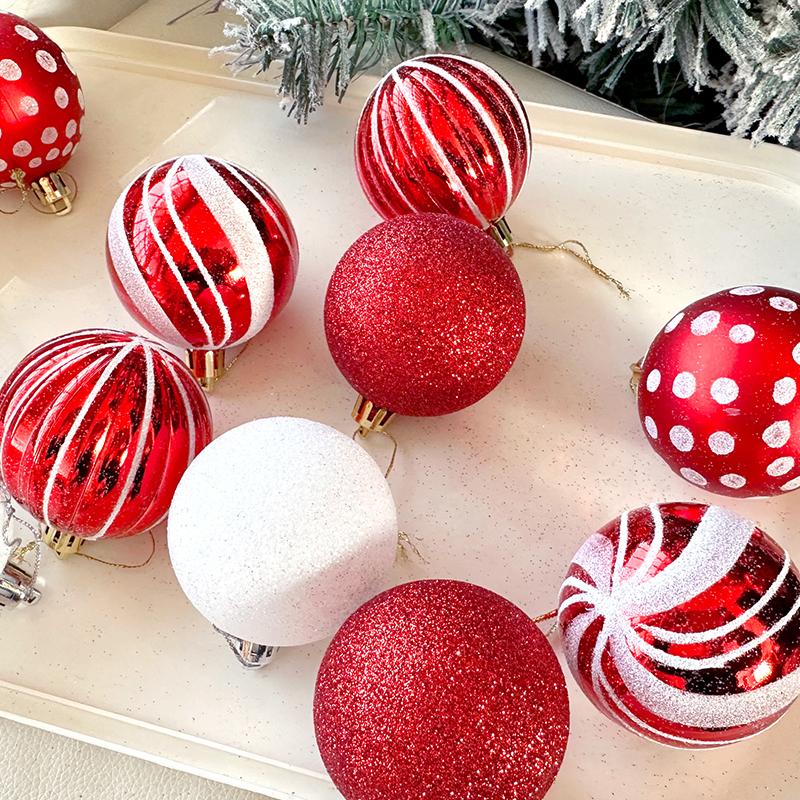 30pc/box Painting New Year Sparkling Christmas Balls Gifts Christmas Tree Pendants Home Hanging Pendants Exquisite 6cm