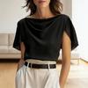Women Tops Irregular Short Sleeve Regular Fit Shirt Pure Color Loose Fit Lightweight Shirt Work Parties Casual Wear