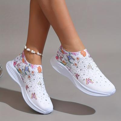 Dames Zomer Plus Size Bedrukte Casual Schoenen Loafers met Eén Beugel Hardloopschoenen